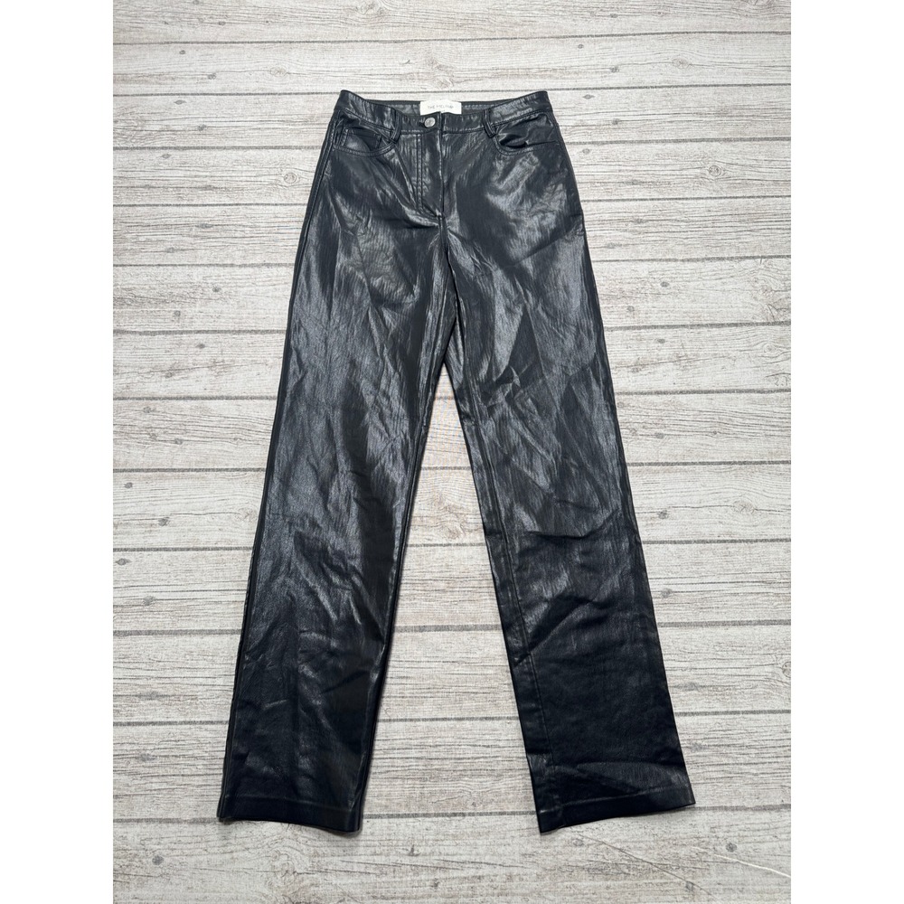 Wilfred The Melina Pants Women's 0 Black Vegan Leather High Rise Straight Leg